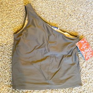 Kortni Jeane Small Mocha One Shoulder Top